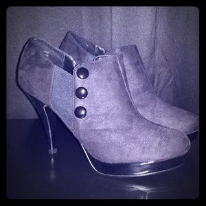 Black Suede Stiletto Booties